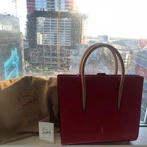 Christian Louboutin medium red calf skin tote